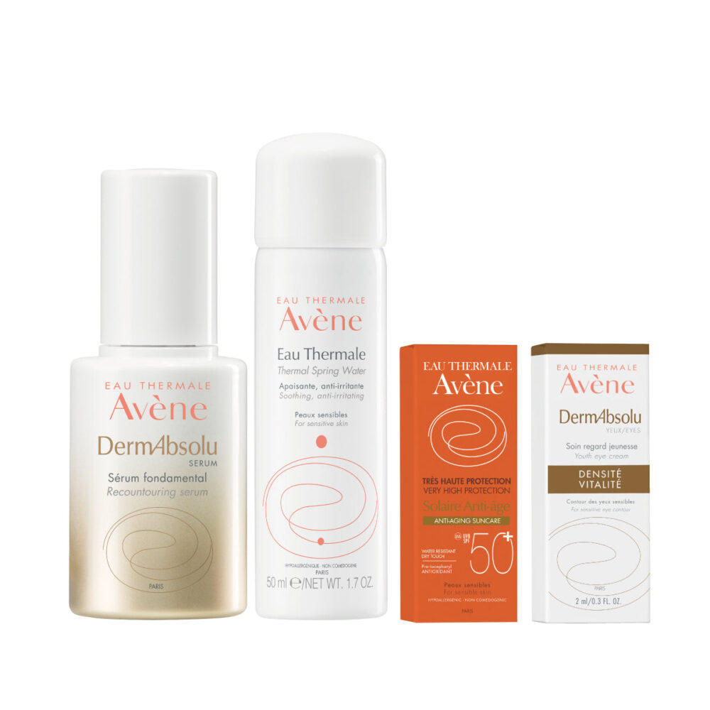 KIT DERMABSOLU SUERO 30ML+AGUA TERMAL 50ML+BLOQ. FPS50+ ULTRA MAT FLUIDO 5ML+DERMABSOLU OJOS 2ML
