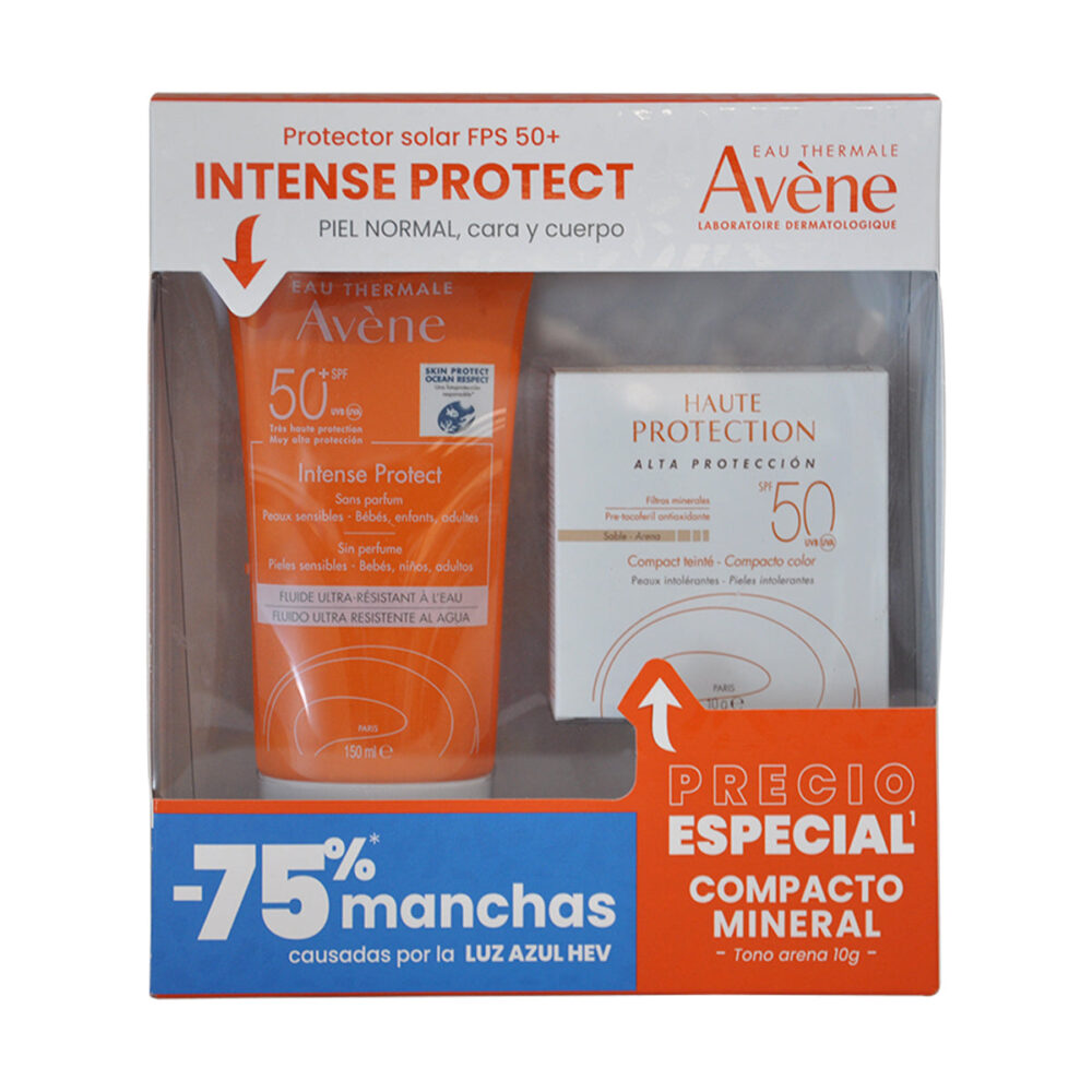 KIT-PROTECTOR SOLAR INTENSE PROTECT 150ML+PROTECTOR SOLAR MINERAL COMPACTO TONO ARENA 10GR