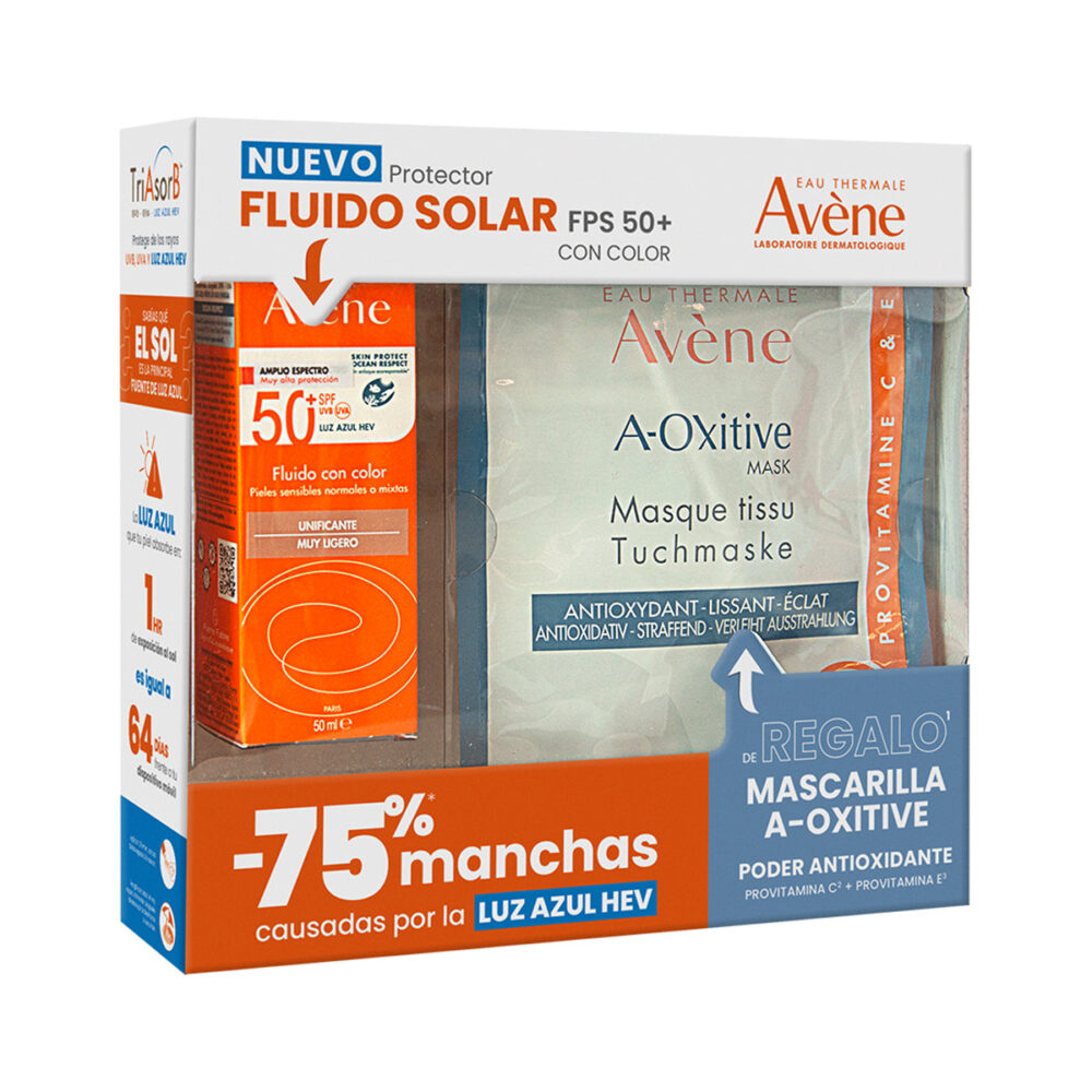 KIT-FLUIDO SOLAR FPS50+ C/C 50ML+MASCARILLA A-OXITIVE 18ML