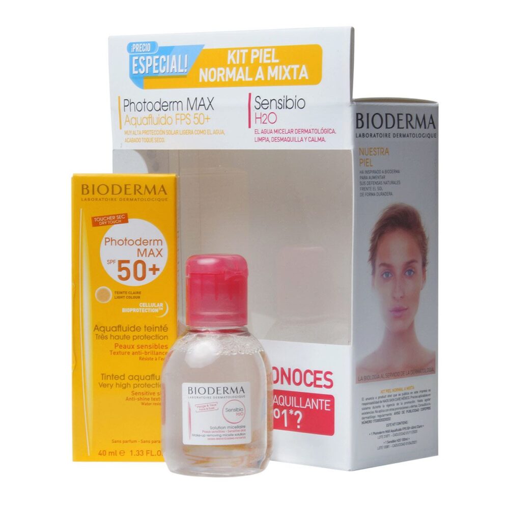KIT PHOTODERM AQUAFLUIDO CLARO 40ML+SENSIBIO H2O 100ML