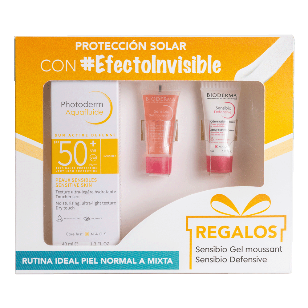 KIT- PHOTODERM AQUAFLUIDO INVISIBLE 40ML+SENSIBIO GEL MOUSSANT 8ML+SENSIBIO DEFENSIVE 5ML