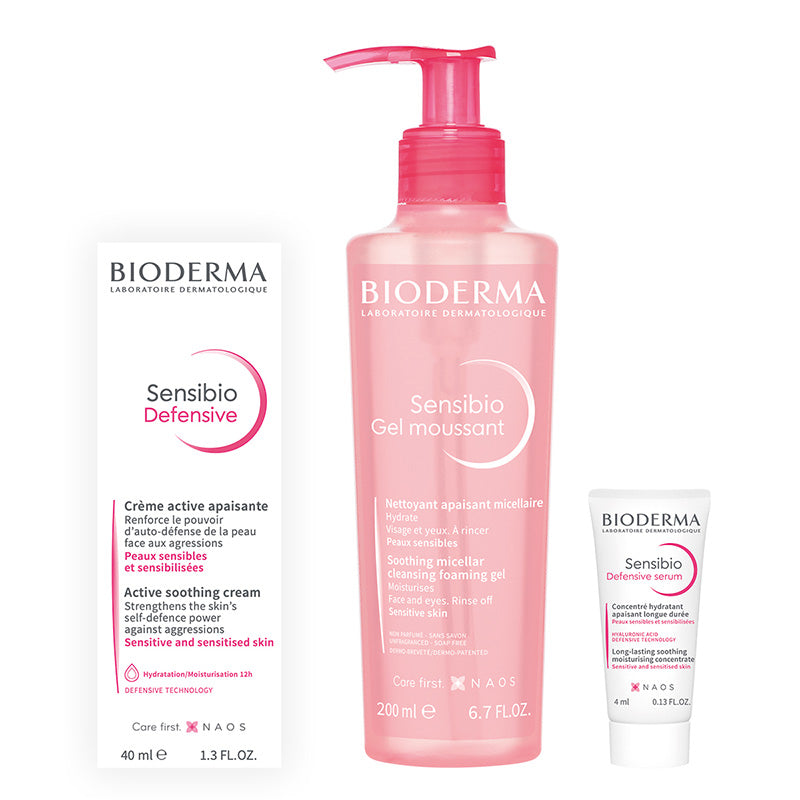 KIT-SENSIBIO GEL MOUSSANT 200ML+SENSIBIO DEFENSIVE 40ML+SENSIBIO DEFENSIVE SERUM MINI 4ML