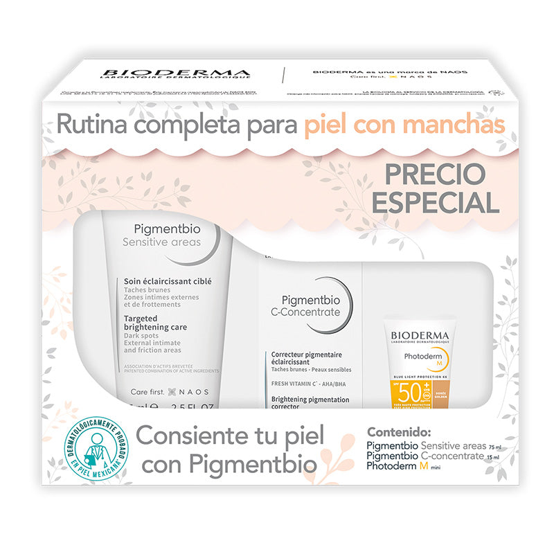 KIT-PIGMENTBIO SENSITIVE AREAS 75ML+PIGMENTBIO C-CONCENTRATE 15ML+PHOTODERM M MINI 4ML
