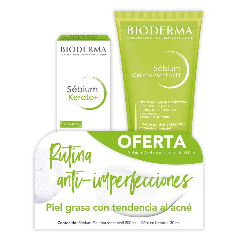 KIT-SEBIUM GEL MOUSSANT ACTIF 200G+SEBIUM KERATO 30ML