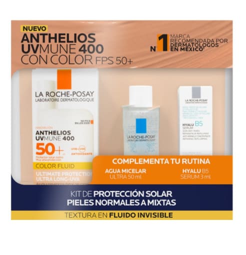 KIT ANTHELIOS UV MUNE 400 C/C 50ML+AGUA MICELAR ULTRA PIEL SENSIBLE 50ML+HYALU B5 SERUM 3ML