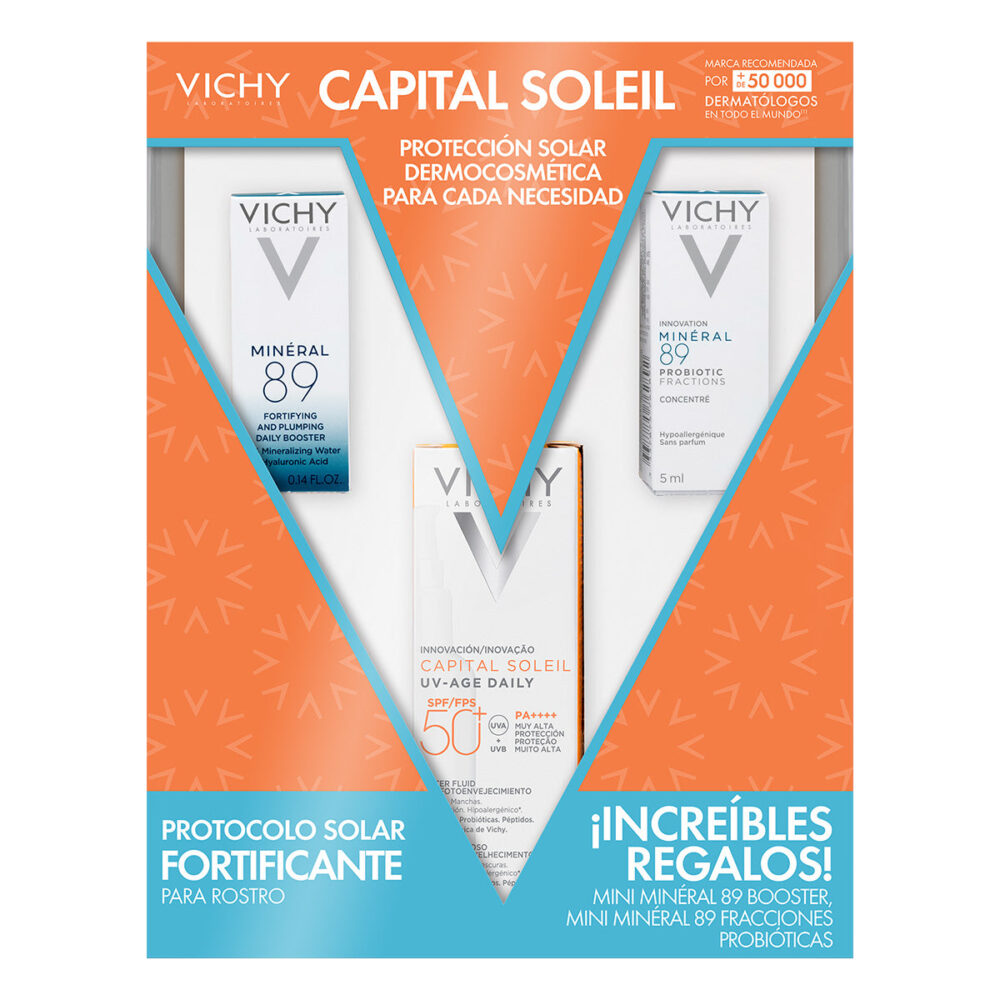 KIT-CAPITAL SOLEI PROTECTOR SOLAR 40ML+MINERAL 89 4ML+MINERAL 89 PROBIOTIC FRACTIONS 5ML