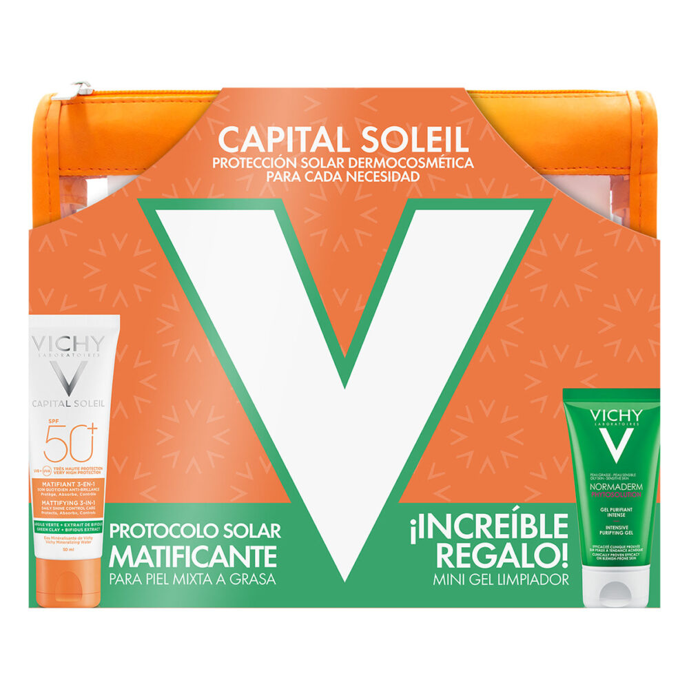 KIT-CAPITAL SOLEI PROTECTOR SOLAR MATIFICANTE 50ML+GEL LIMPIADOR PURIFICANTE INTENSO 50ML
