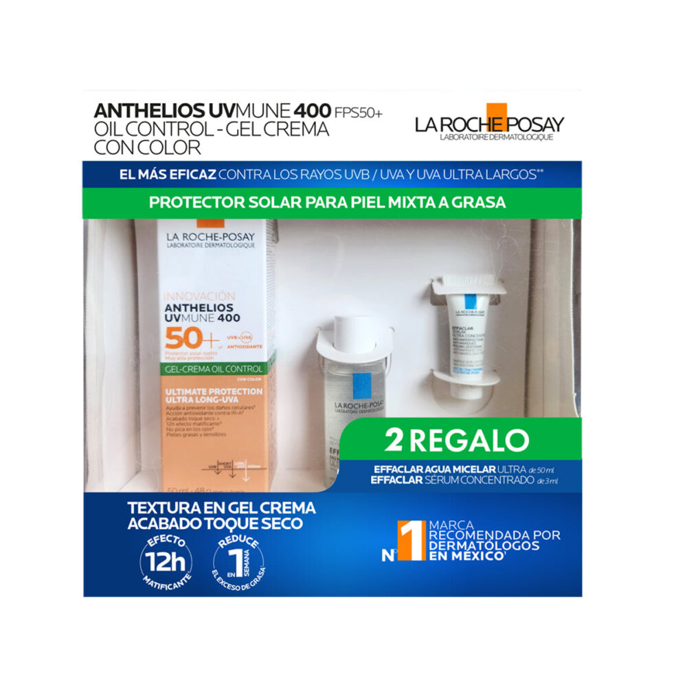 KIT-ANTHELIOS UV MUNE 400 GEL CREMA OIL CONTROL 50ML+EFFACLAR EAU MICELAR ULTRA 50ML+EFFACLAR SERUM ULTRA CONCENTRADO 3ML