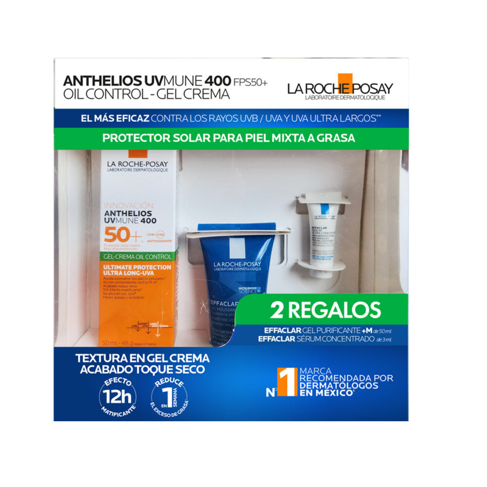 KIT-ANTHELIOS UV MUNE 400 GEL-CREMA OIL CONTROL 50ML+EFFACLAR GEL MOUSSANT 50ML+EFFACLAR SERUM ULTRA CONCENTRADO 3ML