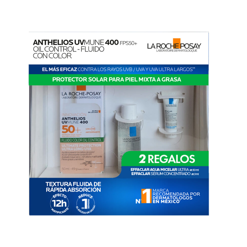 KIT-ANTHELIOS UV MUNE 400 FLUIDO C/C OIL CONTROL 50ML+EFFACLAR EUA MICELAR ULTRA 50ML+EFFACLAR SERUM ULTRA CONCENTRADO 3ML