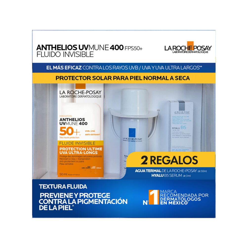 KIT-ANTHELIOS UV MUNE 400 FLUIDO INVISIBLE 50ML+AGUA TERMAL 50ML+HYALU B5 SERUM 3ML