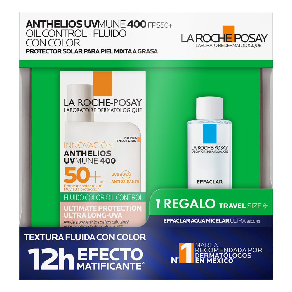 KIT-ANTHELIOS UV MUNE 400 OIL CONTROL FLUIDO FPS 50+ C/C 50ML+EFFACLAR AGUA MICELAR ULTRA 50ML