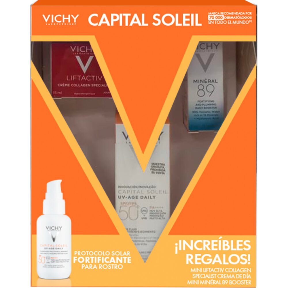 KIT-CAPITAL SOLEIL UV-AGE DAILY 40ML+LIFTACTIV CREME COLLAGEN SPECIALIST 15ML+MINERAL 89 3ML