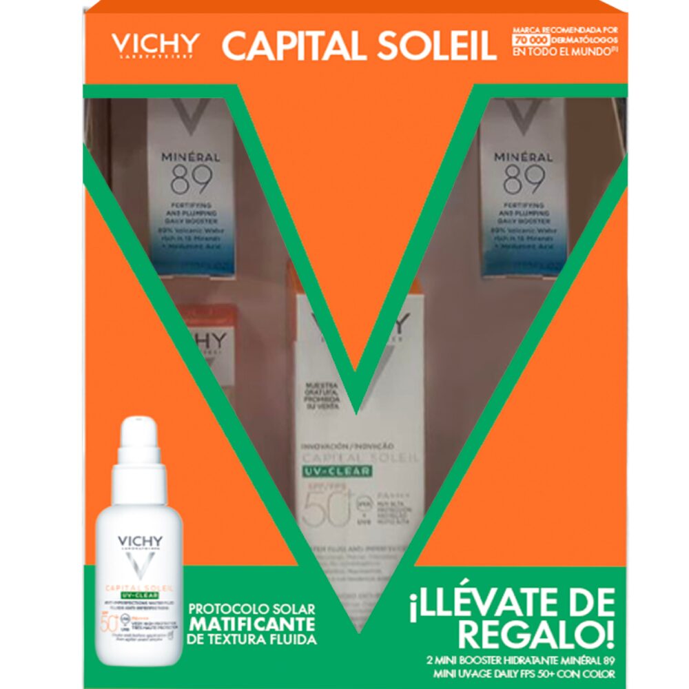 KIT-CAPITAL SOLEIL UV-CLEAR 40ML+CAPITAL SOLEIL UV-AGE DAILY TEINTE TINTED 3ML+MINERAL 89 3ML+MINERAL 89 3ML