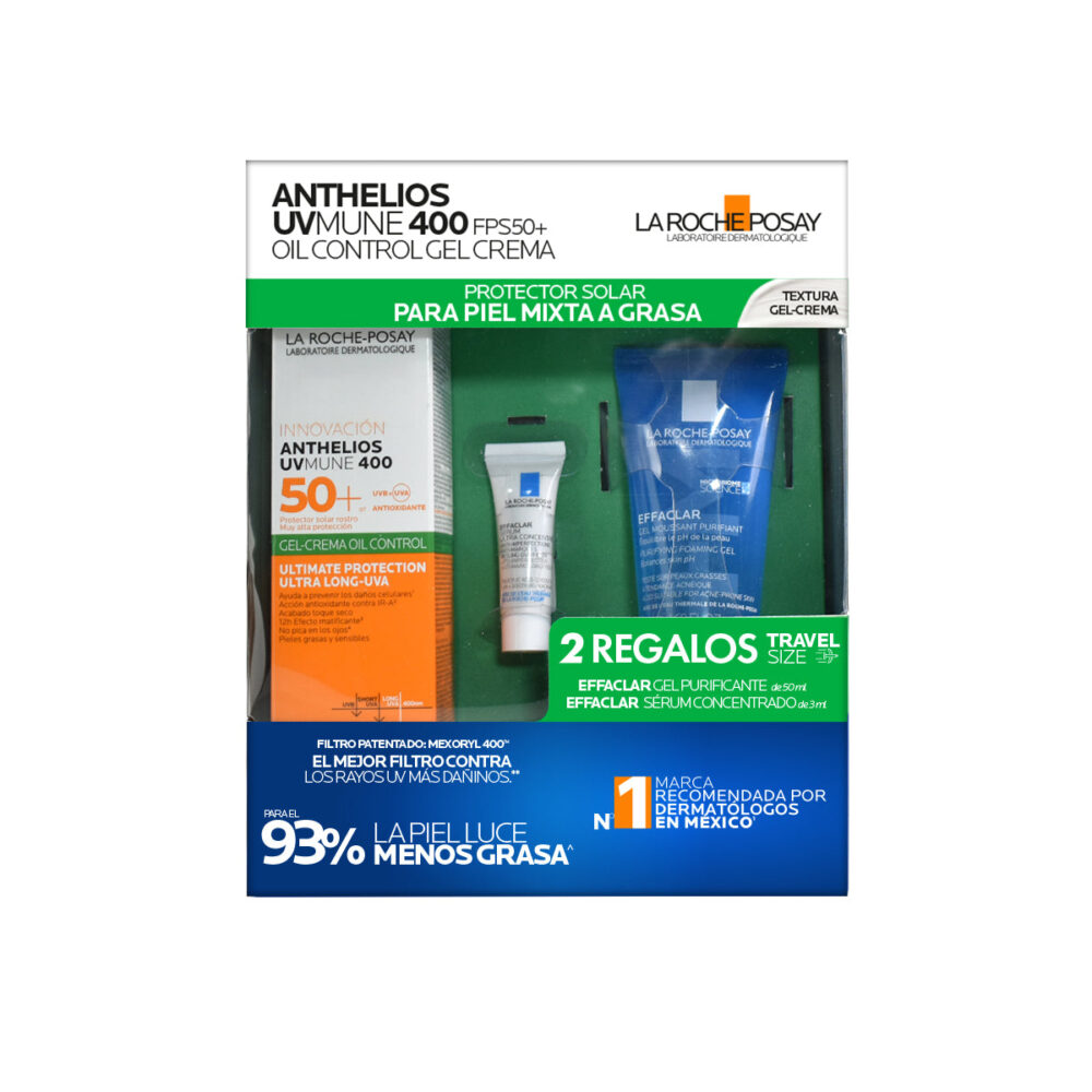 KIT-ANTHELIOS UV MUNE 400 GEL CREMA 50+ 50ML+EFFACLAR GEL MOUSSANT 50ML+EFFACLAR SERUM ULTRA CONCENTRATE 3ML