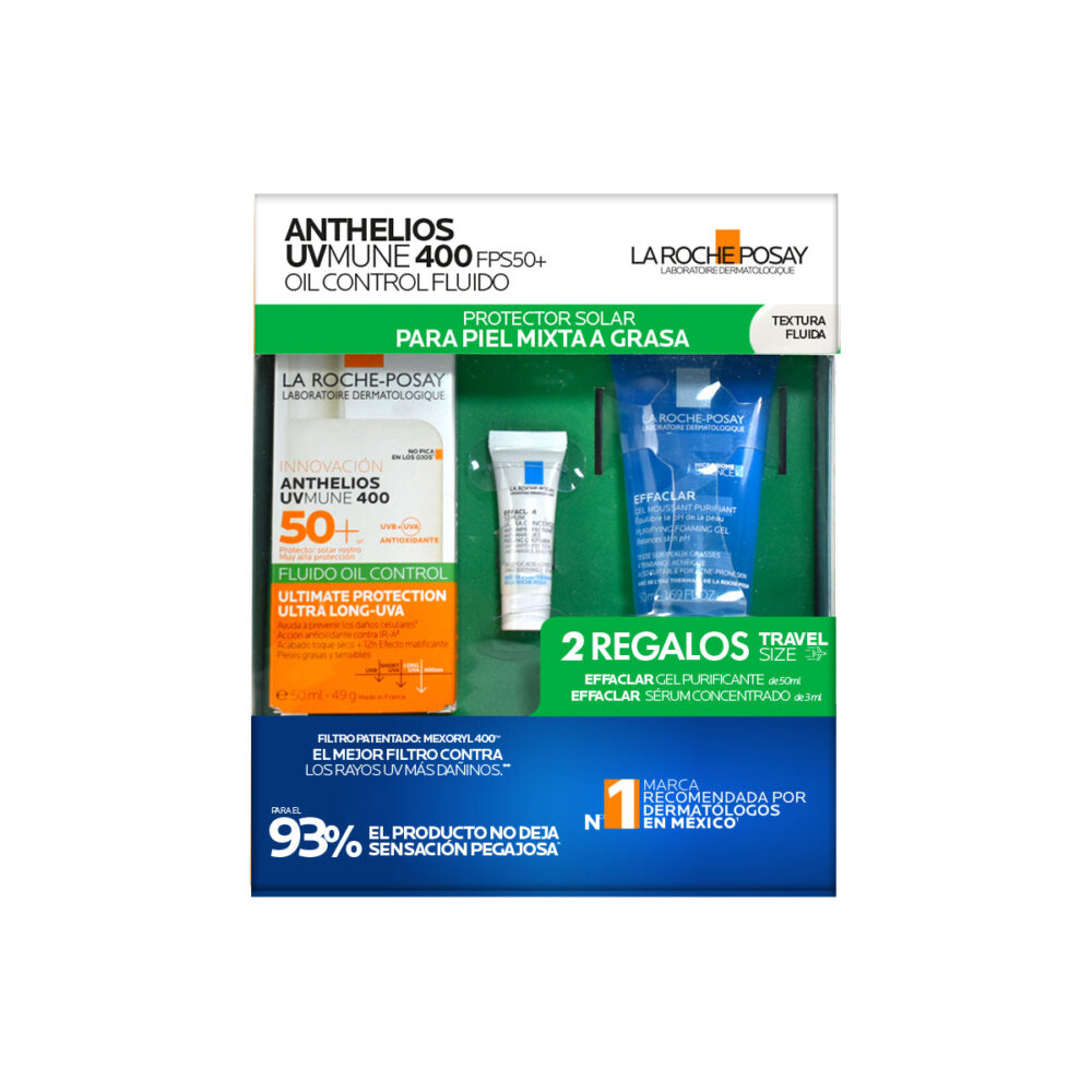 KIT-ANTHELIOS UV MUNE 400 FLUIDO OIL CONTROL 50+ 50ML+EFFACLAR GEL MOUSSANT 50ML+EFFACLAR SERUM CONCENTRATE 3ML