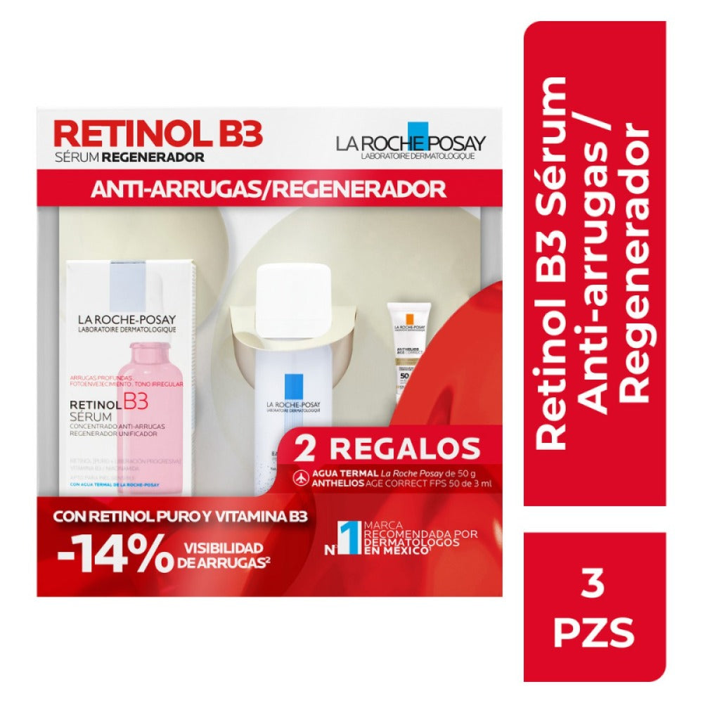 KIT-RETINOL B3 SERUM 30ML+AGUA TERMAL LA ROCHE 50ML+ANTHELIOS AGE CORRECT 3ML