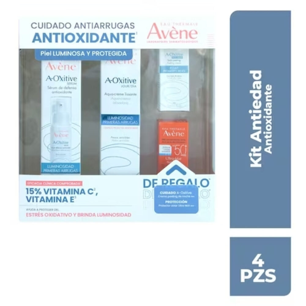 KIT A-OXITIVE SUERO 30ML+AGUA TERMAL 50ML+A-OXITIVE CREMA DE NOCHE 3ML+ULTRA MAT FPS50+ S/C 5ML