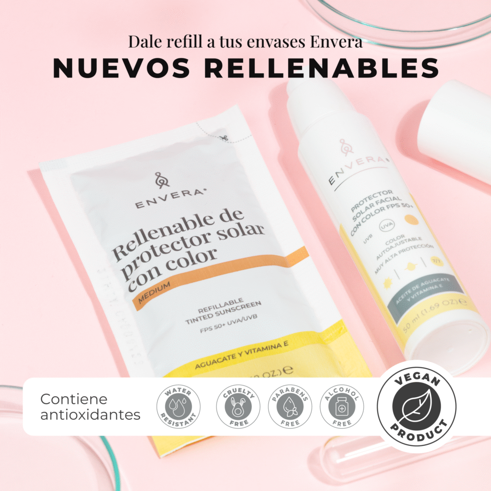 RELLENABLE DE PROTECTOR SOLAR CON COLOR MEDIUM 50ML