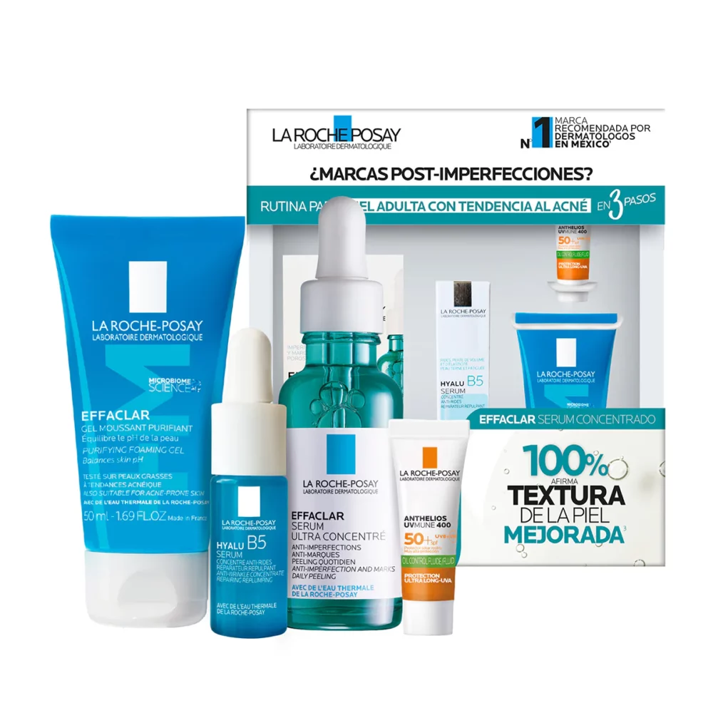 KIT-EFFACLAR ULTRA CONCENTRATED SERUM 30ML+EFFACLAR GEL LIMPIADOR +M 50ML+HYALU B5 SERUM 10ML+ANTHELIOS UV MUNE 400 FPS50+ OIL CONTROL FLUIDO 3ML