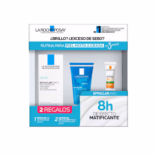 KIT-EFFACLAR MAT HIDRATANTE ROSTRO 40ML+EFFACLAR GEL LIMPIADOR +M 50ML+ANTHELIOS UV MUNE 400 FPS50+ OIL CONTROL FLUIDO 3ML