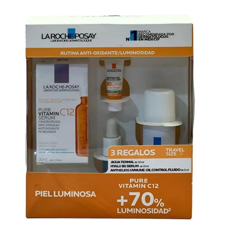KIT-PURE VITAMIN C12 SERUM 30ML+AGUA TERMAL 50ML+HYALU B3 SERUM 10ML+ANTHELIOS UV MUNE OIL CONTROL FLUIDO 3ML