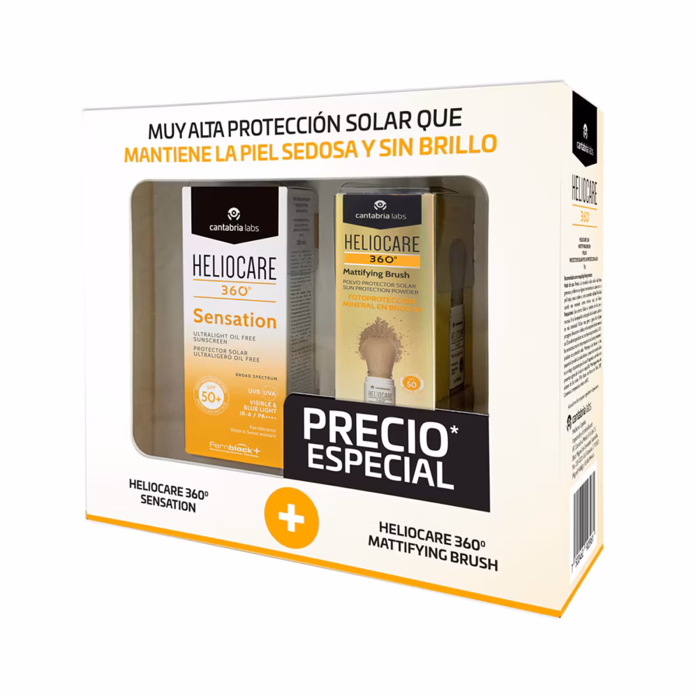 KIT-HELIOCARE SENSATION FPS50+ 50ML+HELIOCARE 360 MATIFIYING BRUSH SPF50 3G